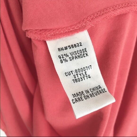 SOPHIE MAX Coral Pink Tank Top‎ Ruffle Sleeveless Stretch Keyhole Summer XS New - Picture 9 of 10